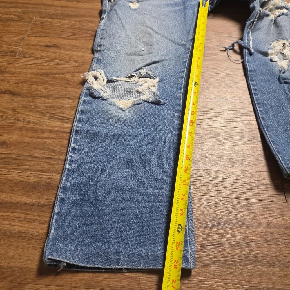 Levi's 517 Bootcut Jeans 33x29 Distressed Medium Wash Denim Streetwear Thrashed